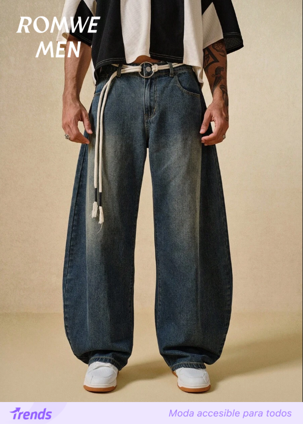 Jeans casuales y versátiles de pierna ancha